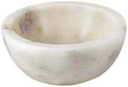 Serene Spaces Living 5 Inch White Marble Serving Bowl