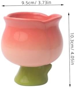 Elegant Tulip Ceramic Ice Cream Cup Multifunctional Mug