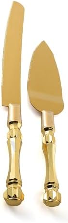 Homi Styles Gold Elegant Cake Knife and Server Set