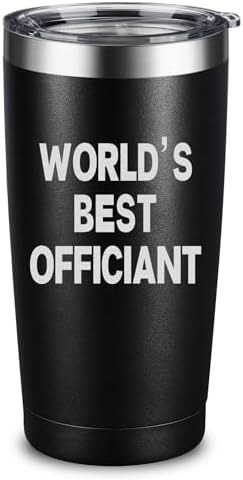 Variable Officiant Gift Tumbler - 20oz Engraved Black Insulated Stainless Steel