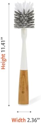 Full Circle Clean Reach Bottle Brush with Bamboo Handle and Replaceable Head