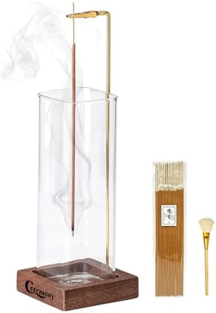 CEREMONY Incense Holder with Glass Ash Catcher and 20 Sticks