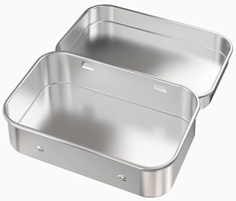 6 Pcs Silver Lidded Metal Storage Containers