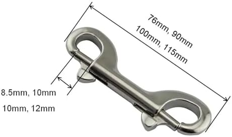 OUZINE 5PCS Double Ended Scuba Bolt Snap Hook Stainless Steel 316 Heavy Duty