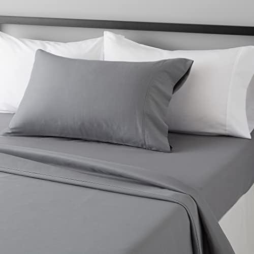 Amazon Basics 3 Piece Microfiber Bed Sheet Set Twin Dark Gray Wrinkle Free