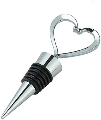 WeddParty 24 PCS Heart Wine Stopper with Organza Bag