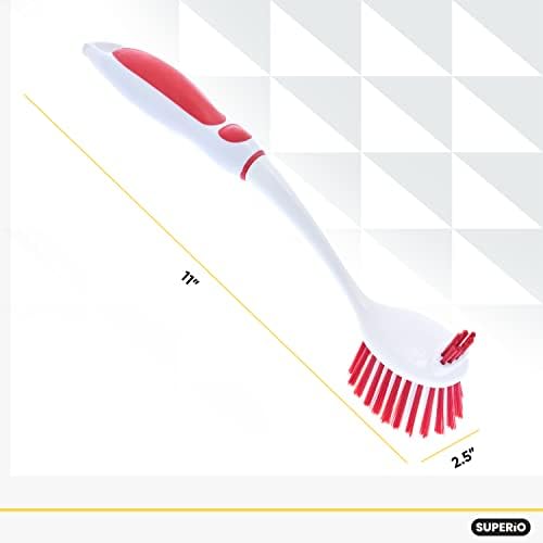 Superio Dish Brush with Handle for Kitchen and Bath