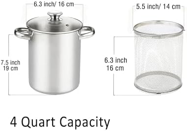 Cook N Home 304 Stainless Steel Deep Fryer Pot with Drip Drainer