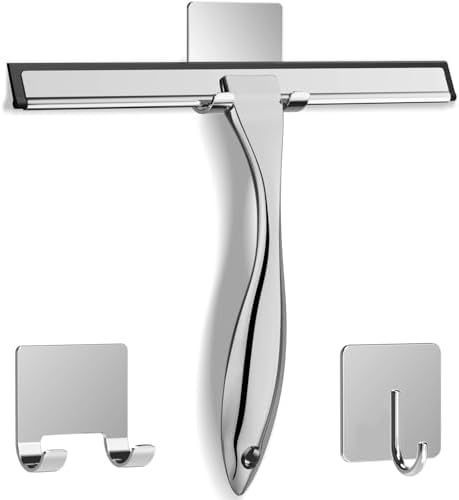 Docrok 10 Inch All-Purpose Shower Squeegee with 2 Hooks