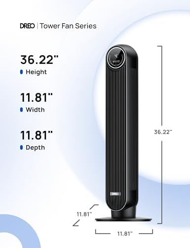 Dreo Tower Fan for Bedroom with 4 Speeds and 4 Modes