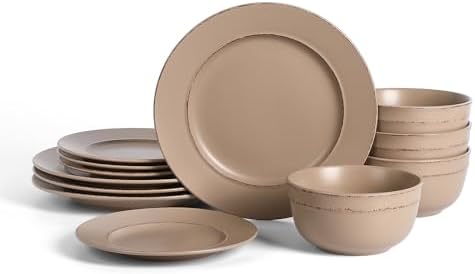 Earth Clay Hazel 12-Piece Stoneware Dinnerware Set