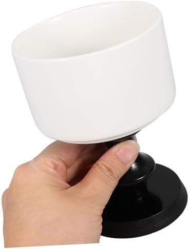 Zerodeko 220ml Ceramic Dessert Cup Black Round Tall Footed Bowl Goblet