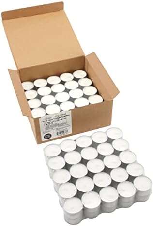Stonebriar Unscented White Tea Light Candles 100 Count Bulk Pack