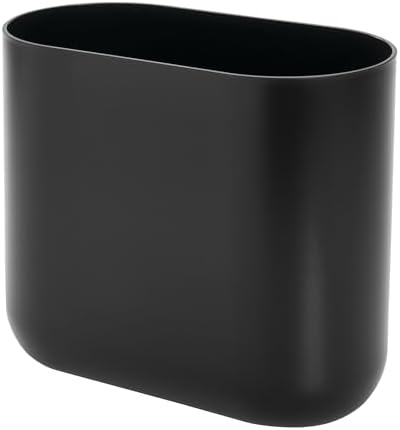 iDesign Slim Oval Plastic Trash Can - Matte Black 1056 x 55 x 977