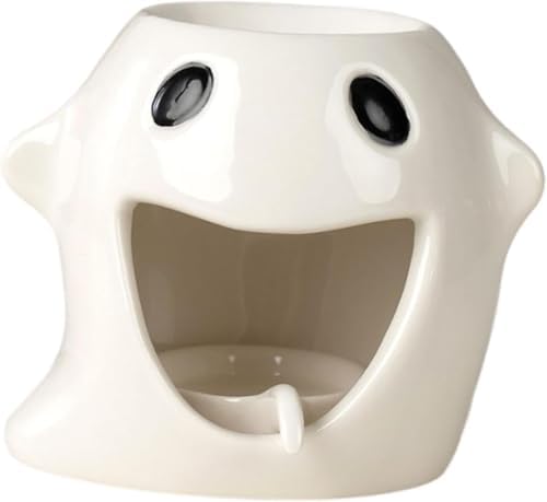 Ceramic Essential Oil Burner with Candle Tray - White
