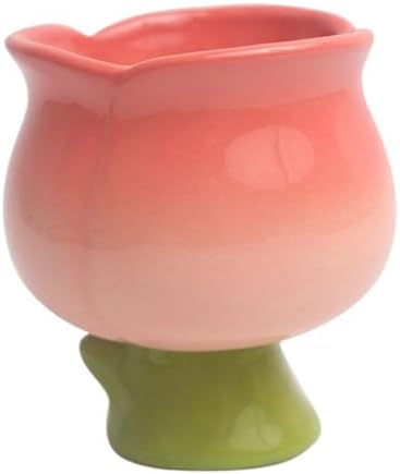 Elegant Tulip Ceramic Ice Cream Cup Multifunctional Mug