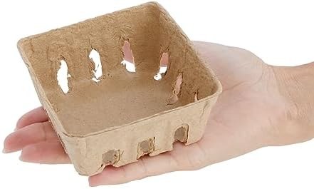 Juvale Pulp Fiber Berry Baskets - 4x4x181 In