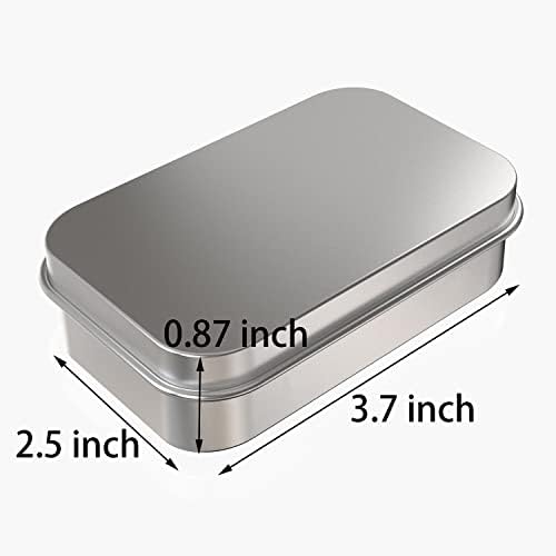 6 Pcs Silver Lidded Metal Storage Containers