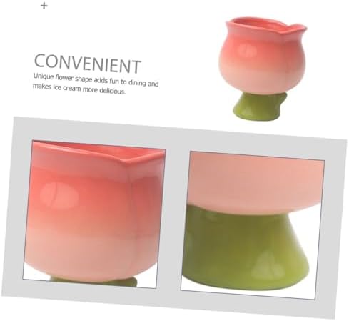 Elegant Tulip Ceramic Ice Cream Cup Multifunctional Mug