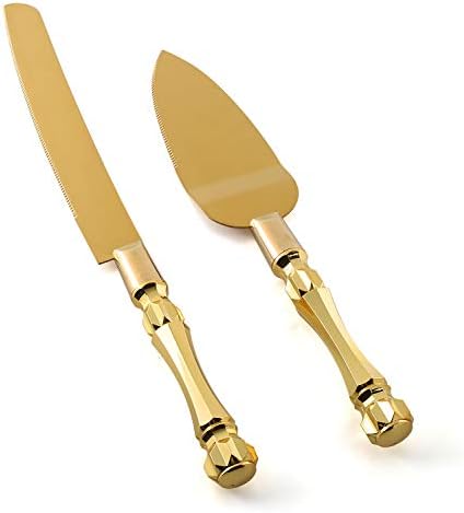 Homi Styles Gold Elegant Cake Knife and Server Set
