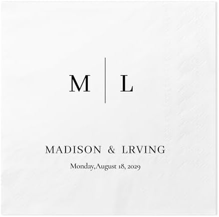 100 Pcs Custom Cocktail Napkins for Weddings and Events