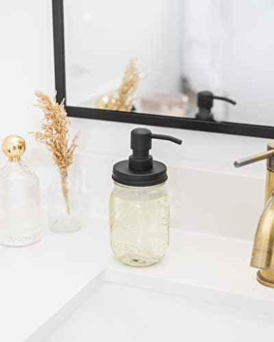 Jarmazing Mason Jar Soap Dispenser Black 16 oz