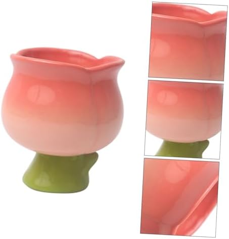 Elegant Tulip Ceramic Ice Cream Cup Multifunctional Mug