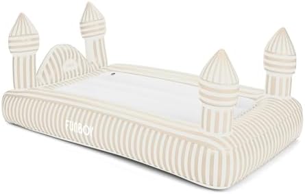 FUNBOY Kids Striped Castle Air Mattress with Travel Bag