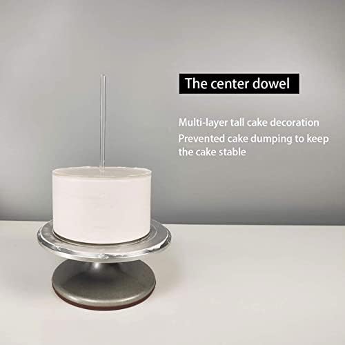 Boyun Acrylic Cake Discs with Icing Scraper and Center Dowel