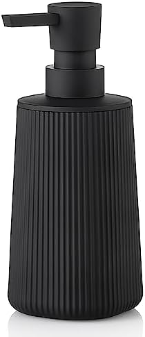 Modern Farmhouse Striped Soap Dispenser with Pump Matte Black