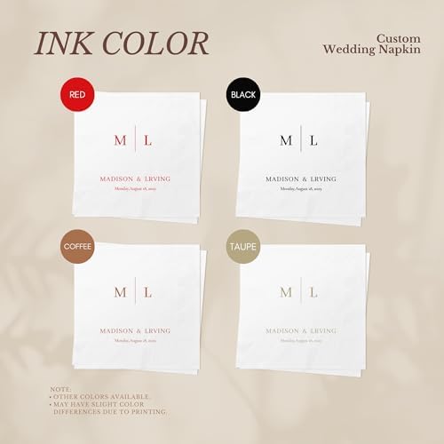 100 Pcs Custom Cocktail Napkins for Weddings and Events