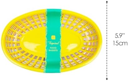 Cuban Fiesta Multicolor Plastic Food Baskets 6 Pack