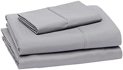Amazon Basics 3 Piece Microfiber Bed Sheet Set Twin Dark Gray Wrinkle Free
