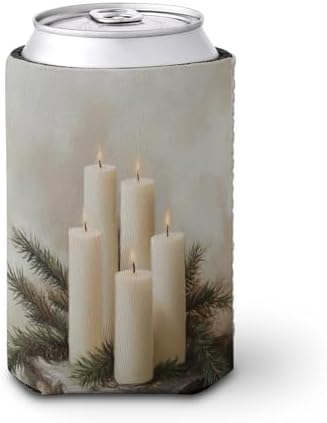 Vintage Cream Candle Beer Can Cooler Sleeve