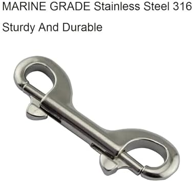 OUZINE 5PCS Double Ended Scuba Bolt Snap Hook Stainless Steel 316 Heavy Duty