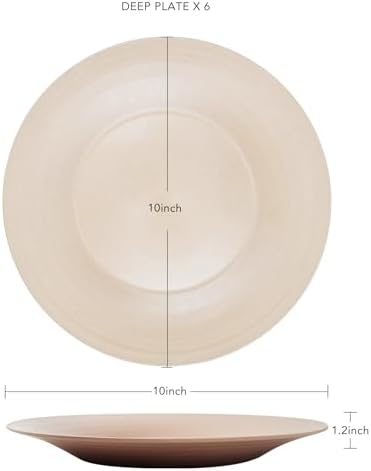 Greenandlife 10 Inch 6 Pack Wheat Straw Plates