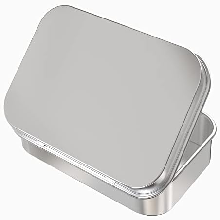 6 Pcs Silver Lidded Metal Storage Containers
