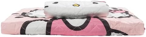 Jay Franco Hello Kitty Pink Stripes Hearts Twin Quilt Set