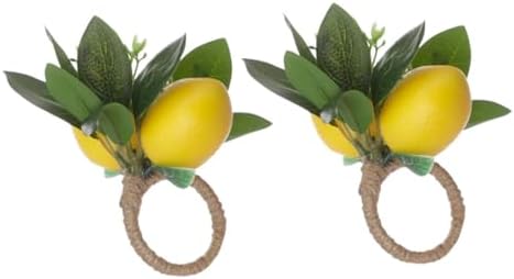 2pcs Artificial Lemon Napkin Ring Holder Decor