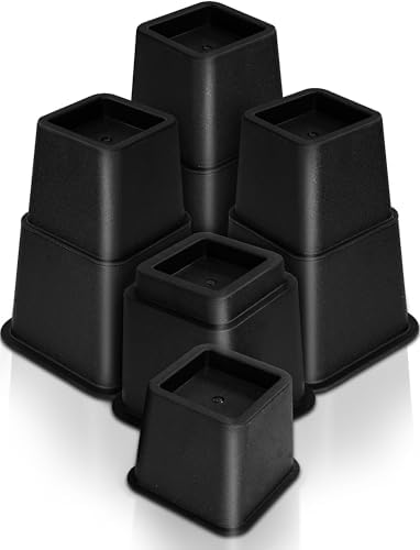 Utopia Bedding Bed Risers Set of 4 Black 3 5 8 Inch