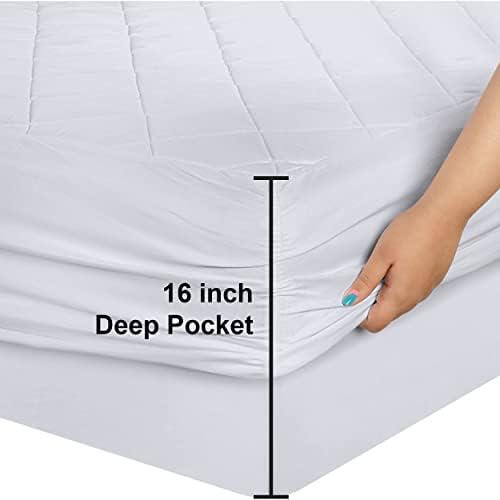 Utopia Bedding Quilted Fitted Mattress Pad Queen