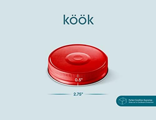 KooK Mason Jar Lids Set of 16 Red