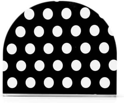 Caikeny Acrylic Napkin Holder Black White Polka Dot