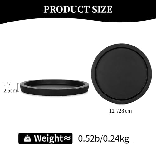 Hanobe Black Round Wooden Coffee Table Tray