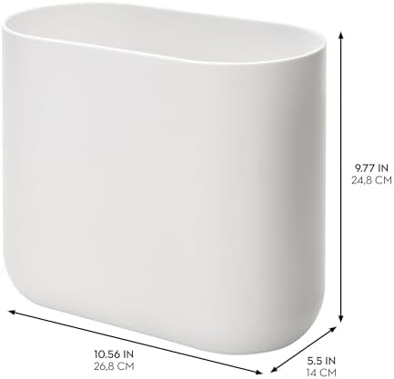 iDesign Slim Oval Plastic Trash Can 1056 x 55 x 977 White
