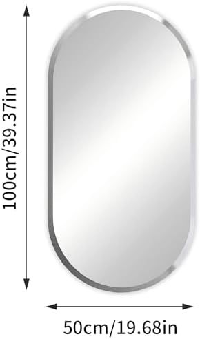 Artloge Frameless Oblong Wall Mirror 40x20 Inch