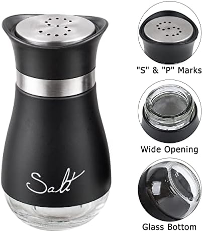 Lonffery Salt and Pepper Shakers Set of 2 Black