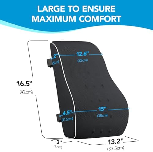 QUTOOL Lumbar Support Pillow for Office Chair and Car Seat