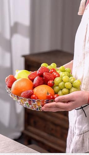 Hand Painted Woven Glass Salad Bowl Decoration