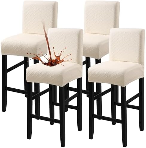 Fuloon Waterproof Bar Stool Covers 4PCS Beige